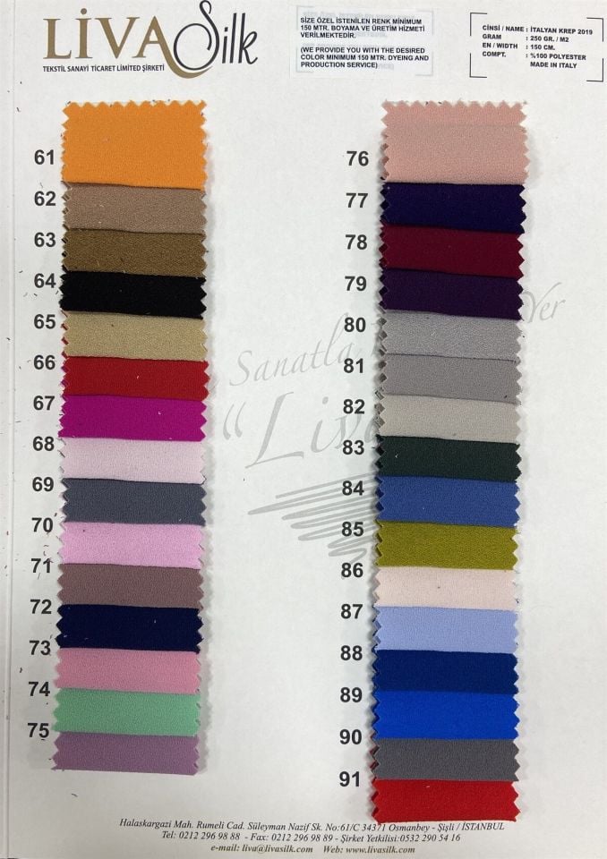 Italian Crepe 1 Meter Vivid Kitten Mouth Fabric (col-12)