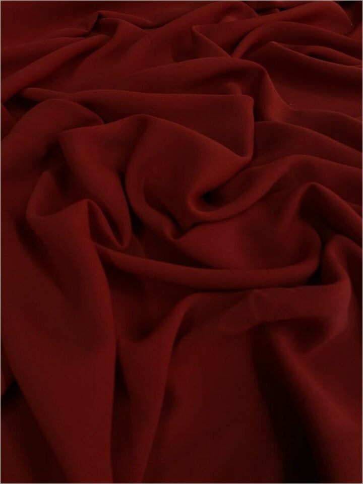 Italian Crepe 1 Meter Red Fabric (col-34)
