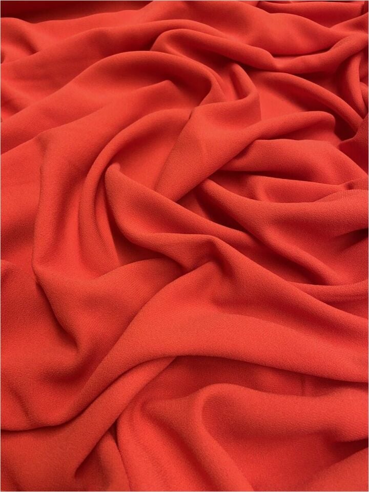 Italian Crepe 1 Meter Grapefruit Orange Fabric (col-60)