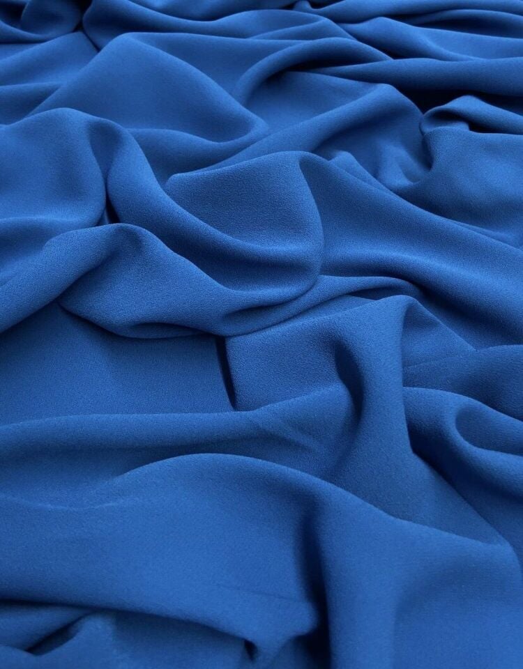 Italian Crepe 1 Meter Petrol Blue Fabric (col-88)