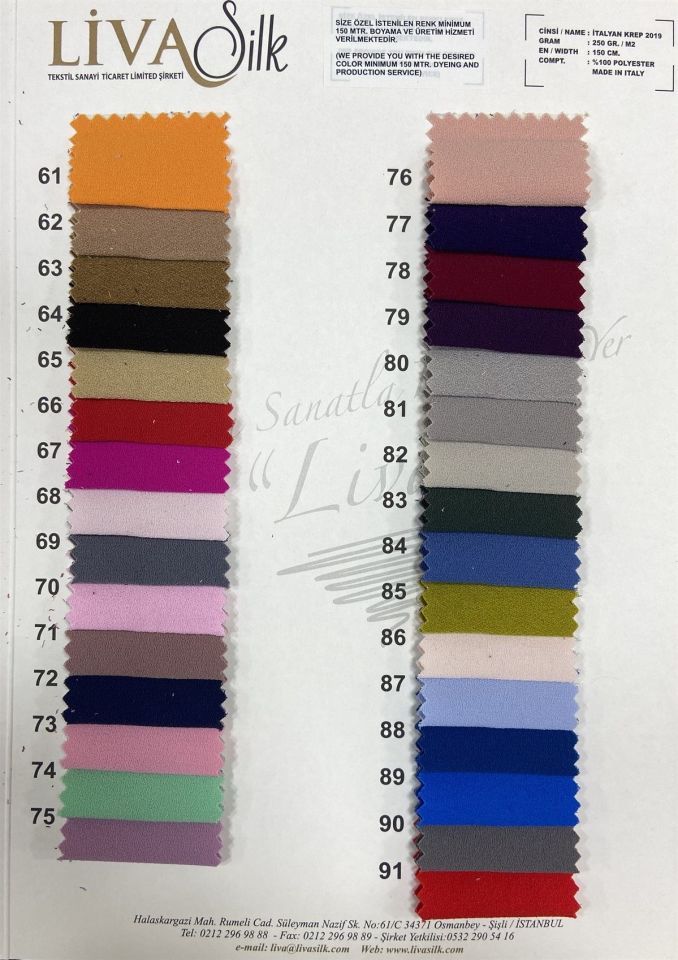 Italian Crepe 1 Meter Petrol Blue Fabric (col-88)