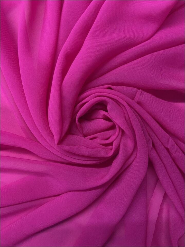 Silk Nano Chiffon 1 Meter Fuchsia Fabric (col-12)