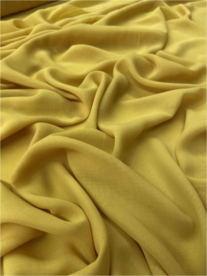 İpek Nano Şifon 1 Metre Hardal Sarı Kumaş (col-24)