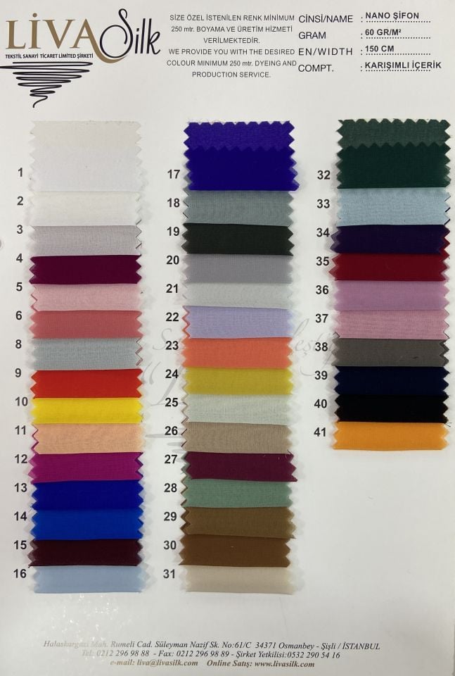 İpek Nano Şifon 1 Metre Siyah Kumaş (col-40)