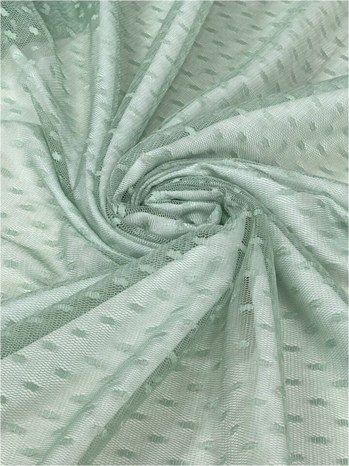 Polka Dot Tulle 1 Meter Nefthi Green Fabric (col-07)