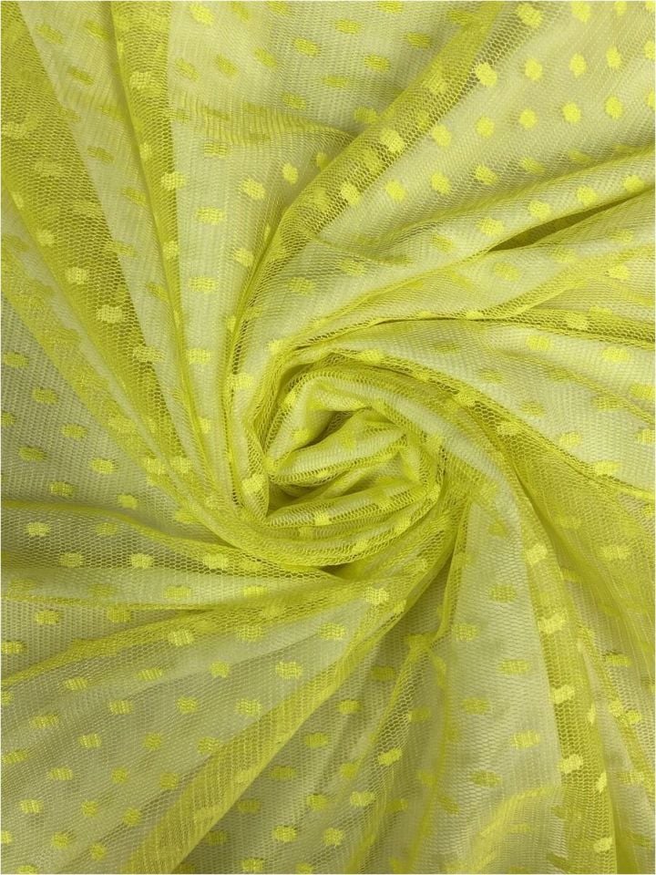Puantiye Tül 1 Metre Sarı Kumaş (col-13)