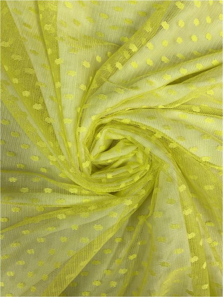 Polka Dot Tulle 1 Meter Yellow Fabric (col-13)