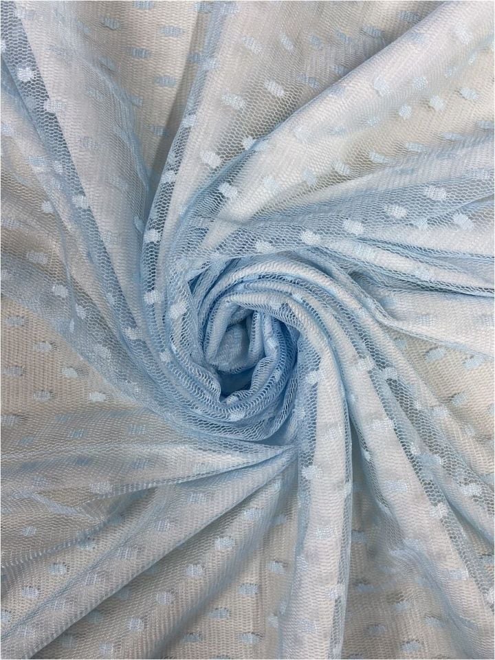 Puantiye Tül 1 Metre Baby Blue Kumaş (col-27)
