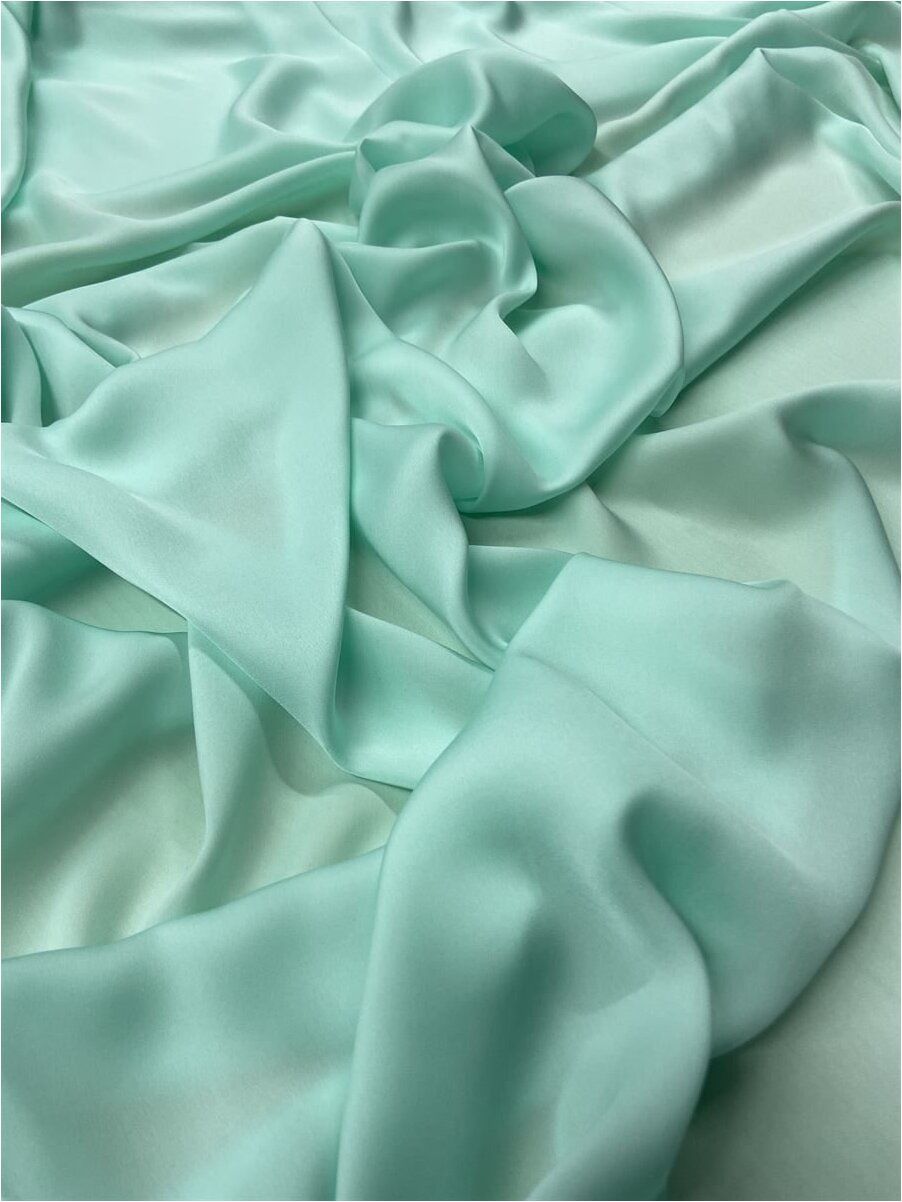 Silk Stonewashed Satin 1 Meter Mint Fabric (col-08)
