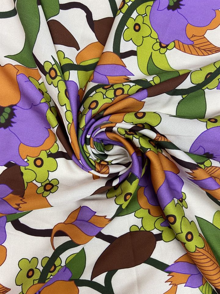 Sicilia Saten Desenli 1 Metre Kumaş