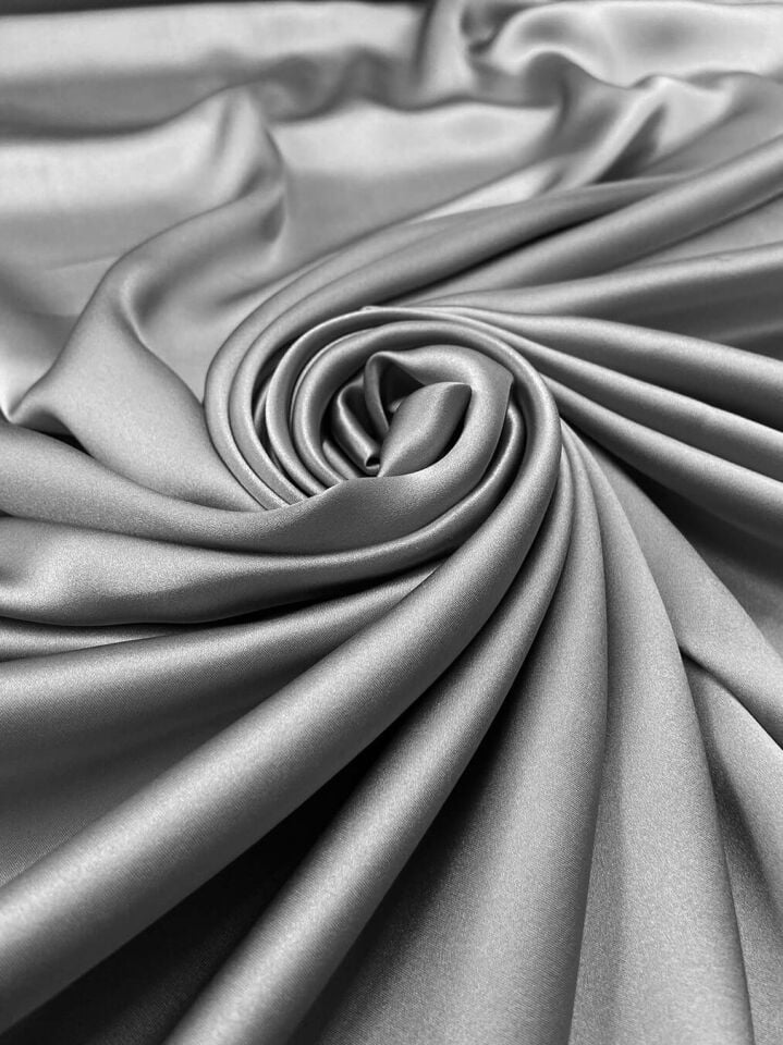70 Gr Silk Satin 1 Meter Fabric Gray (col-15)