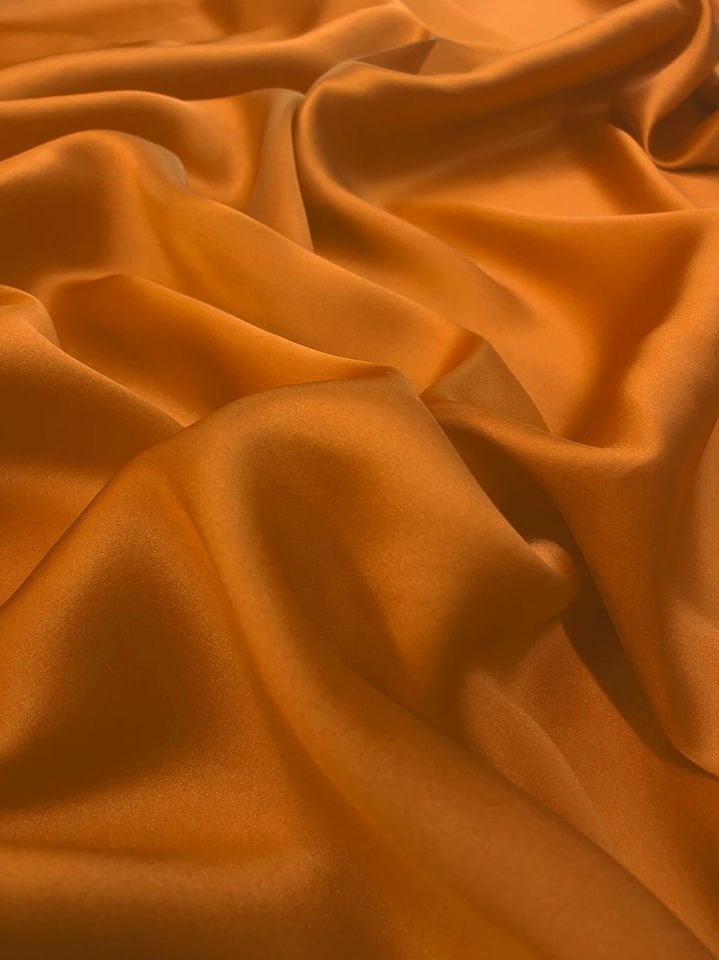 70 Gr Silk Satin 1 Meter Fabric Orange (col-18)