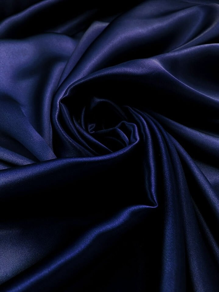 70 Gr Silk Satin 1 Meter Fabric Navy Blue (col-28)