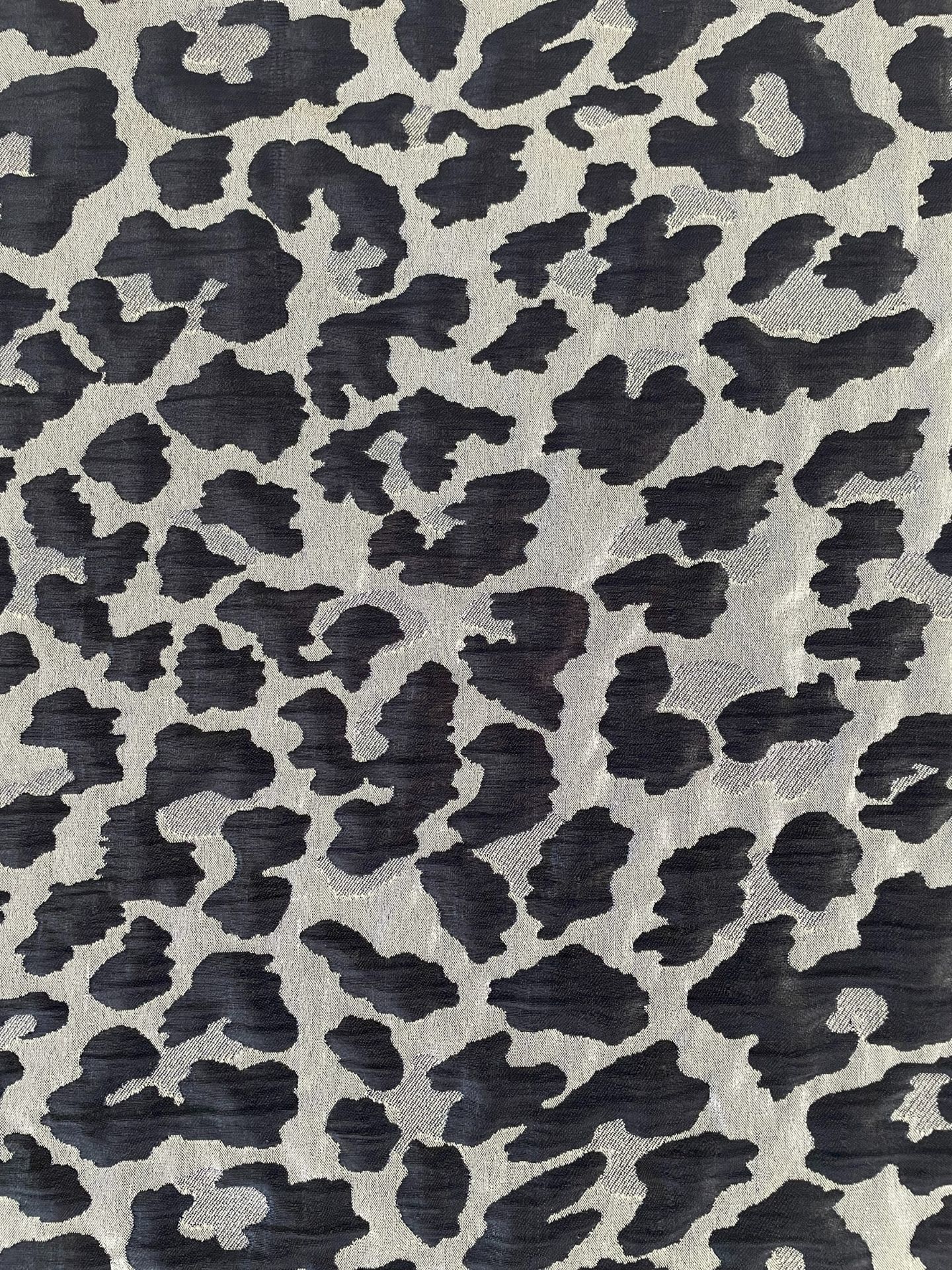 Pamuk Likra Brokar 1 Metre Lacivert Leopar Kumaş (col-2024-03)