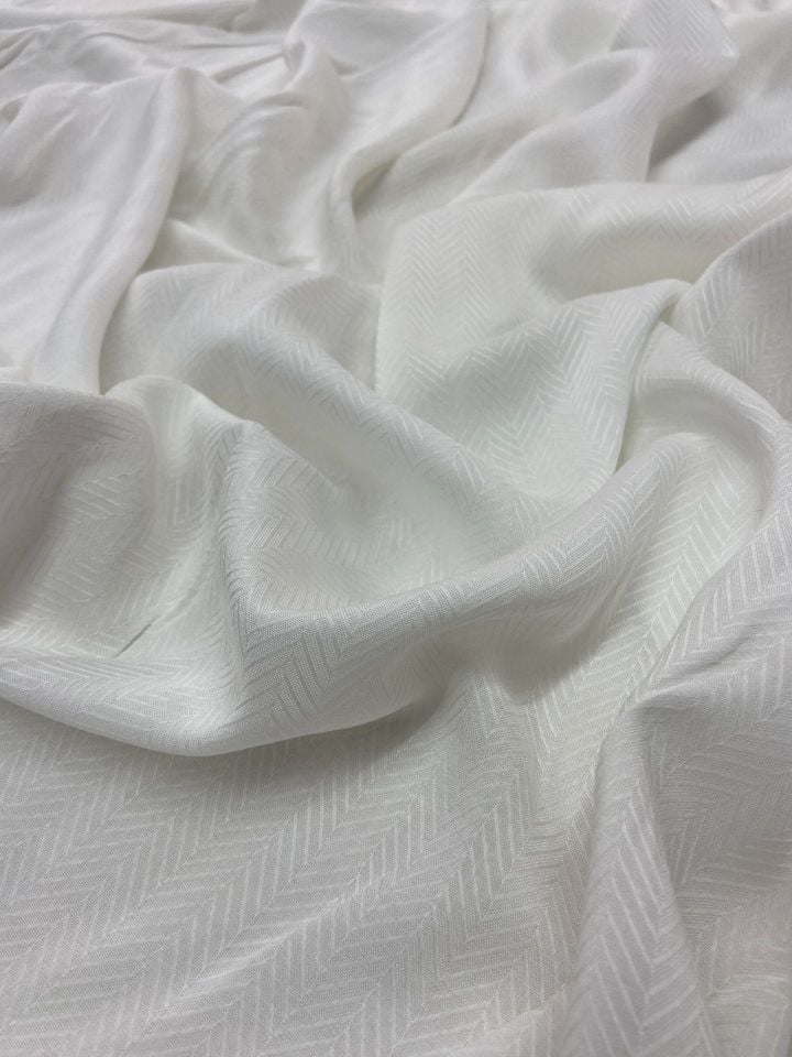 Vegan Italian Brocade Viscose Jacquard Fabric Off-White (col-2024-5009)