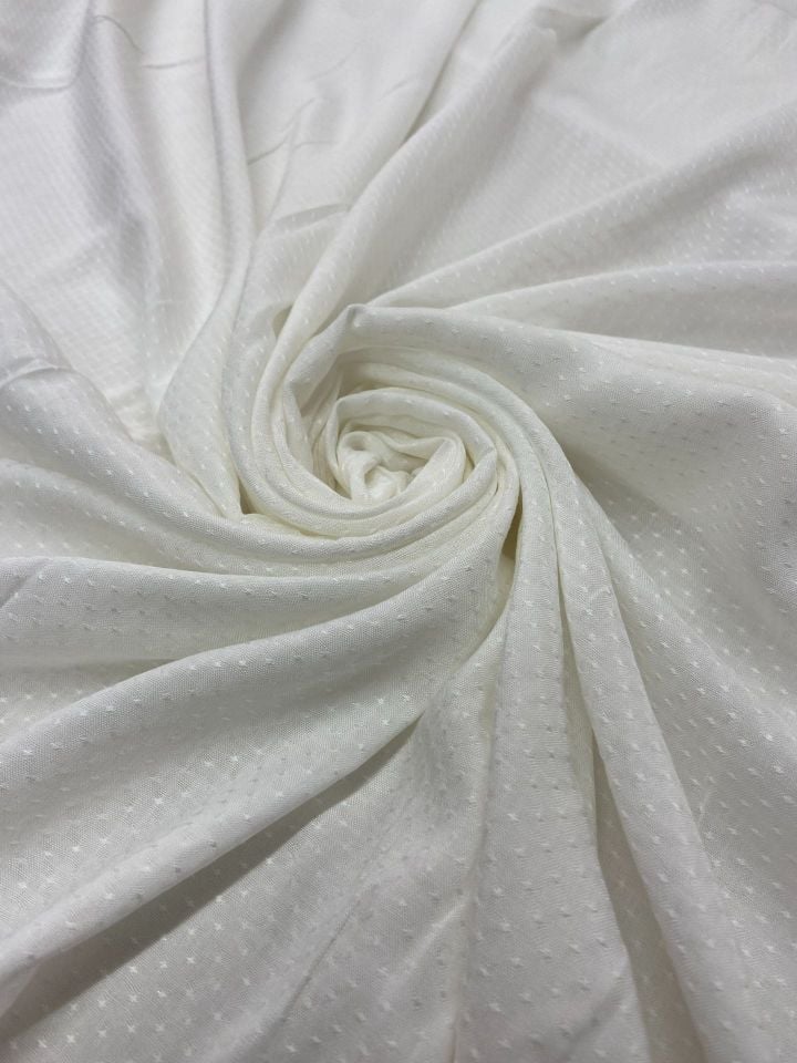 Vegan Italian Brocade Viscose Jacquard Fabric Off-White (col-2024-5006)