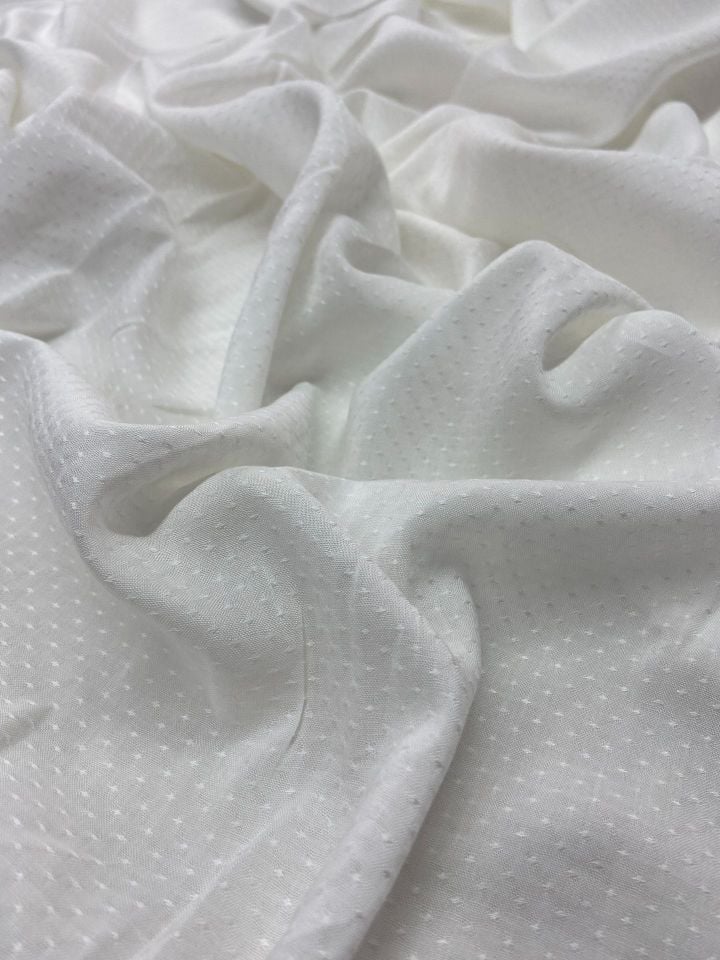 Vegan İtalyan Brokar Viskon Jakar Kumaş Off-White (col-2024-5006)