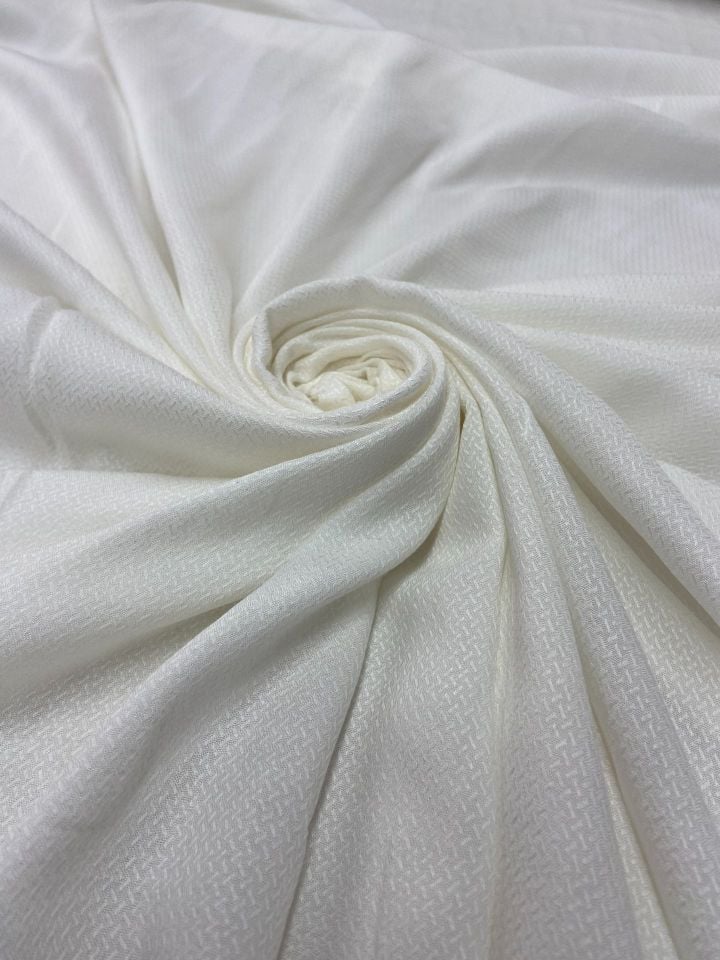 Vegan Italian Brocade Viscose Jacquard Fabric Off-White (col-2024-5007)