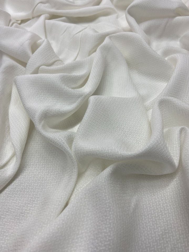 Vegan Italian Brocade Viscose Jacquard Fabric Off-White (col-2024-5007)
