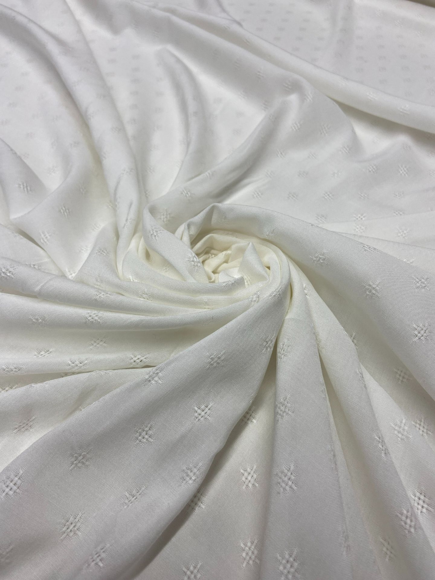 Vegan Italian Brocade Viscose Jacquard Fabric Off-White (col-2024-5004)