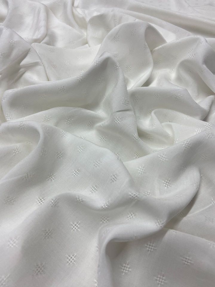 Vegan İtalyan Brokar Viskon Jakar Kumaş Off-White (col-2024-5004)