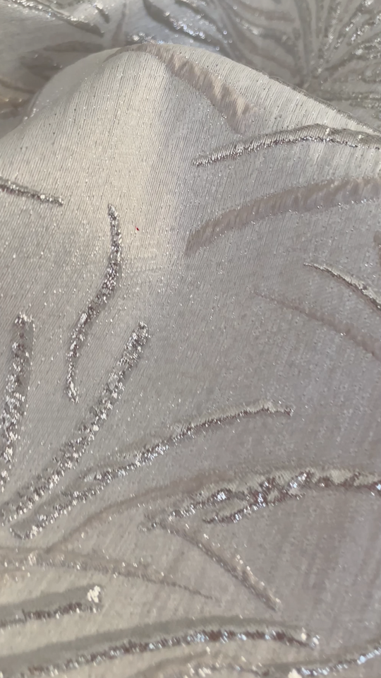 Italian Classic Brocade Fabric Silver Gray (col-2024-04)