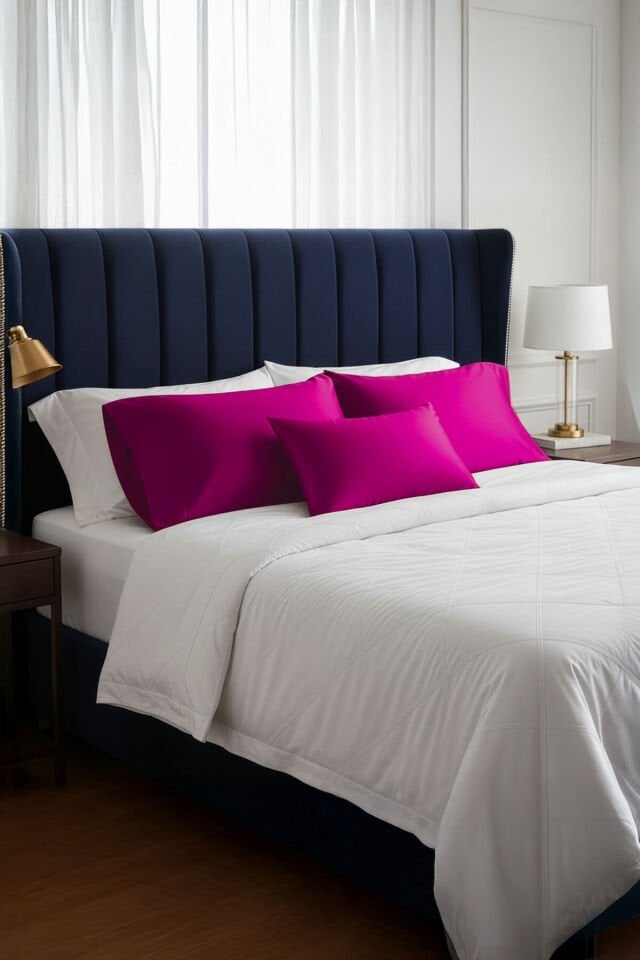 %100 İpek Yastık 50x70 cm - Fuşya