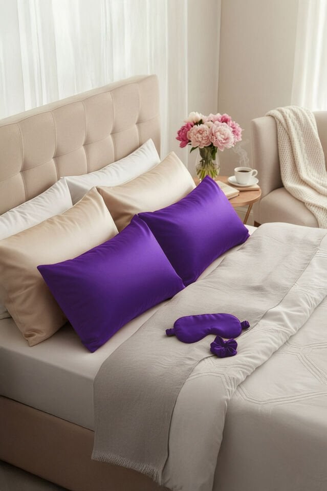 LİVA SİLK %100 Dut İpeği Saç Tokası - Canlı Mor