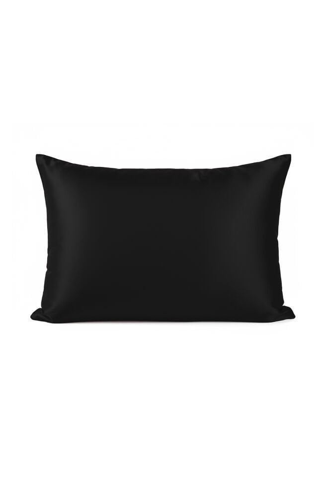 %100 İpek Yastık Kılıfı 50x70 cm - SİYAH