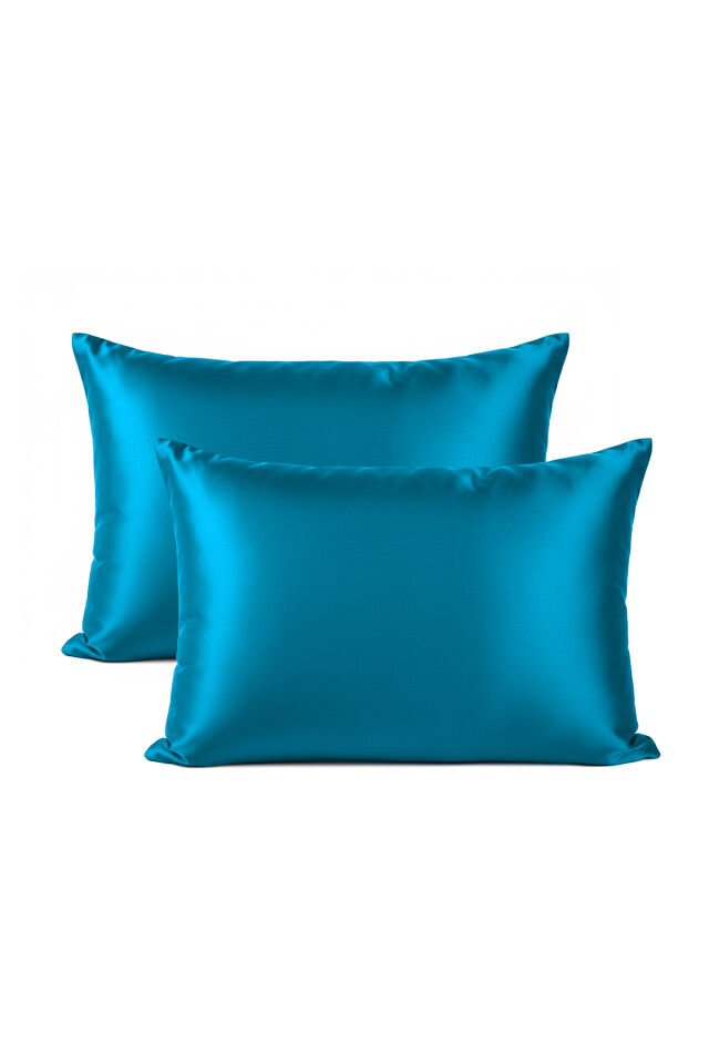 %100 İpek Yastık Kılıfı 50x70 cm - TURKUAZ