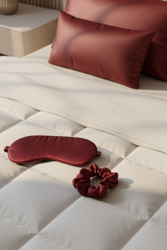 %100 İpek Yastık Kılıfı 50x70 cm - BORDO