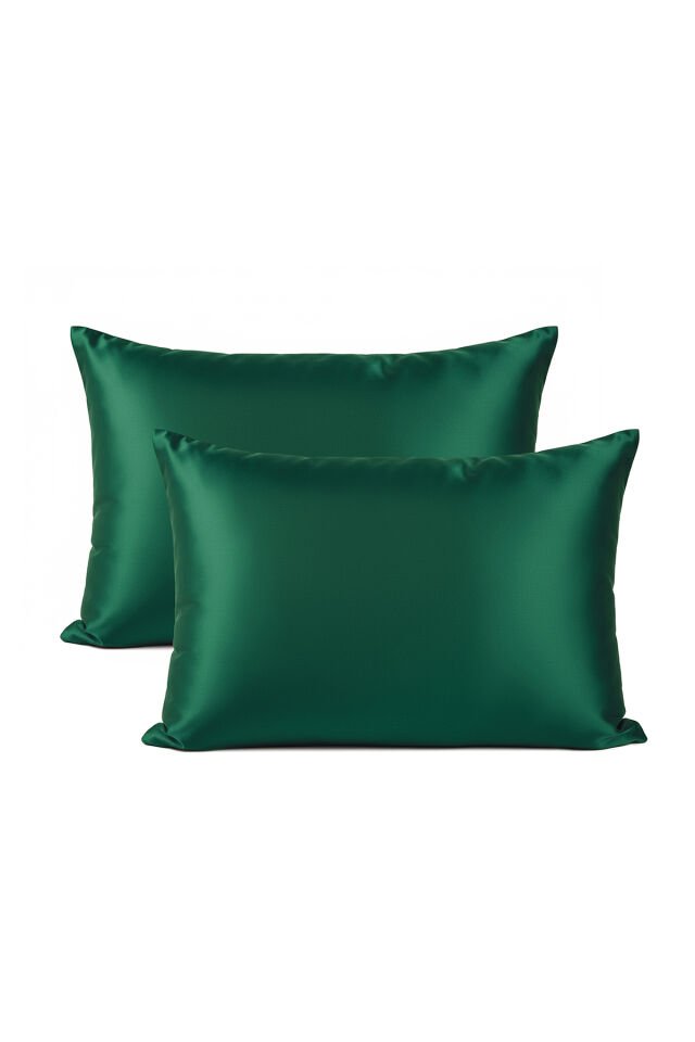 %100 İpek Yastık Kılıfı 50x70 cm - ZÜMRÜT YEŞİLİ