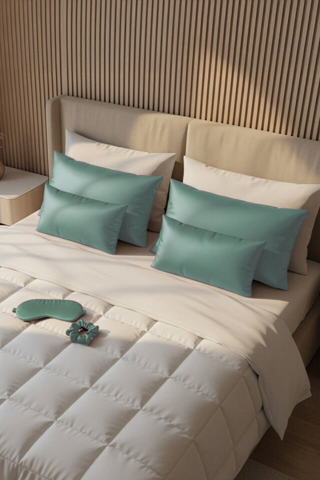 %100 İpek Yastık Kılıfı 50x70 cm - NEFTHİ YEŞİLİ