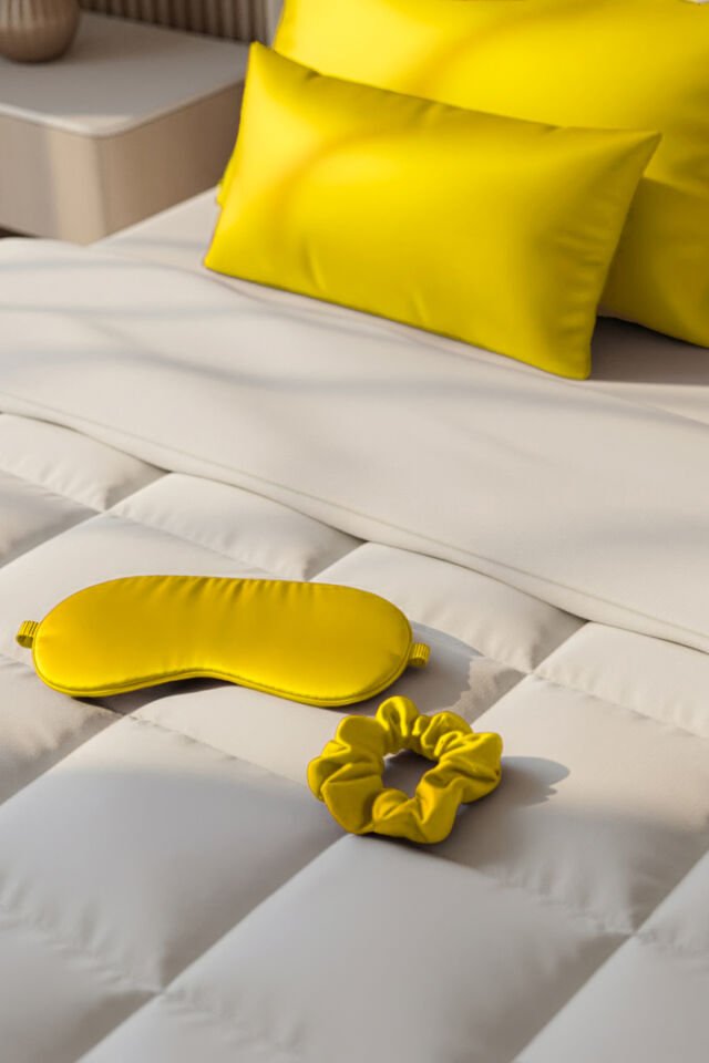 %100 İpek Yastık Kılıfı 50x70 cm - SARI