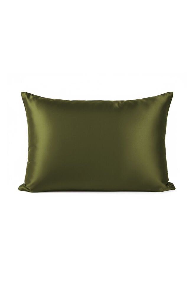 %100 İpek Yastık Kılıfı 50x70 cm - HAKİ YEŞİLİ
