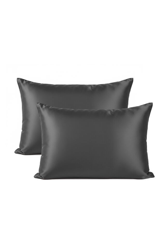%100 İpek Yastık Kılıfı 50x70 cm - ANTRASİT