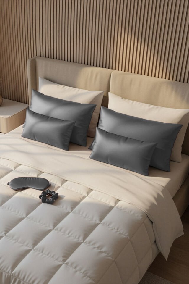 %100 İpek Yastık Kılıfı 50x70 cm - ANTRASİT