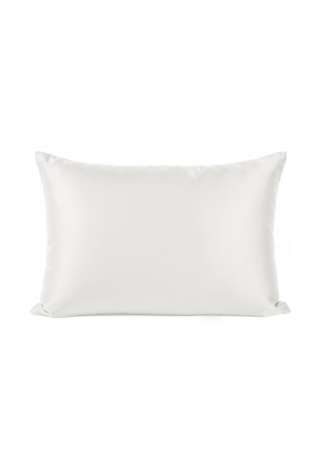 %100 İpek Yastık Kılıfı 50x70 cm - KAR BEYAZ