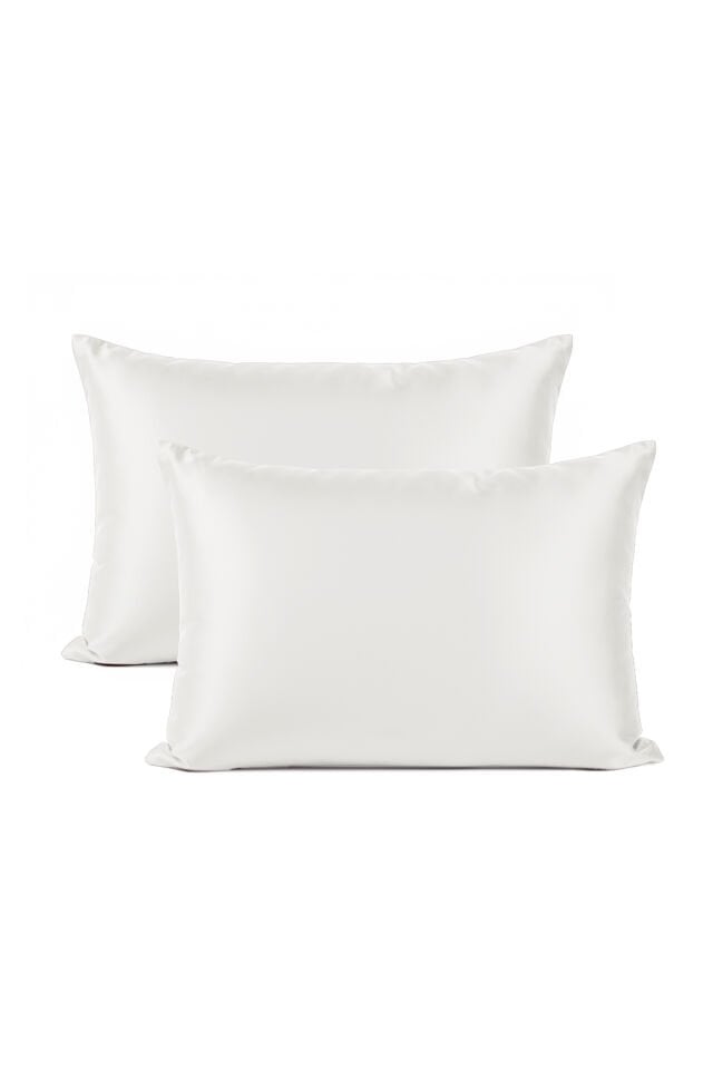 %100 İpek Yastık Kılıfı 50x70 cm - KAR BEYAZ