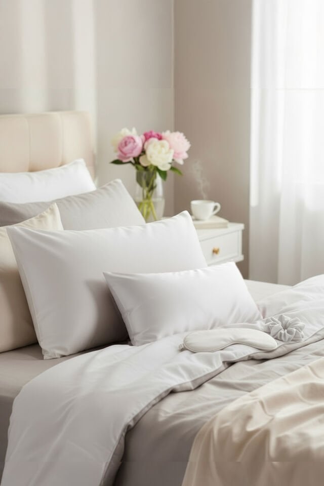 %100 İpek Yastık Kılıfı 50x70 cm - KAR BEYAZ