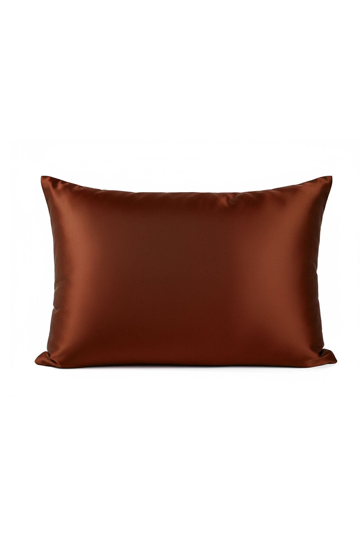 %100 İpek Yastık Kılıfı 50x70 cm - KIZIL KAHVE