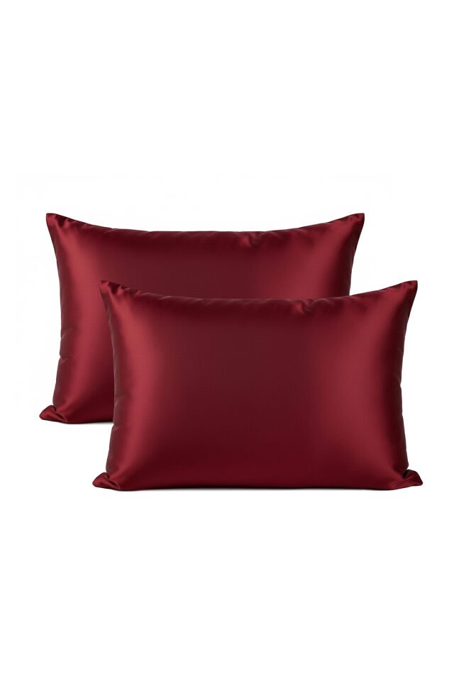 %100 İpek Yastık Kılıfı 50x70 cm - BAYRAK KIRMIZI