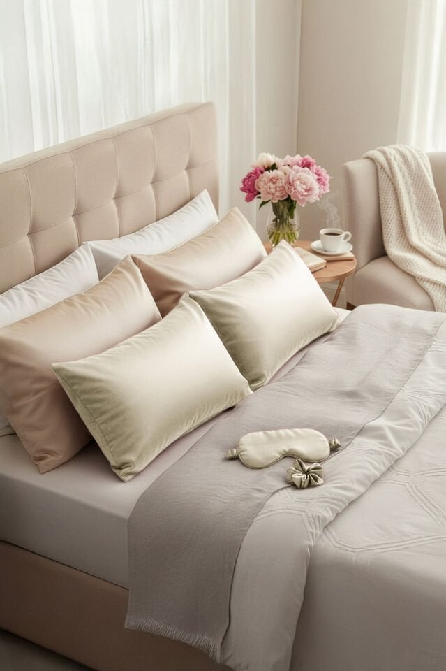 LİVA SİLK %100 Dut İpeği Saç Tokası - BEJ TAŞ