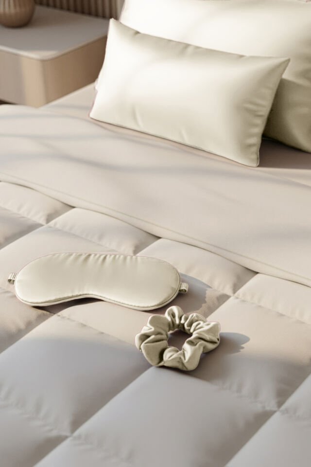 LİVA SİLK %100 Dut İpeği Saç Tokası - BEJ TAŞ