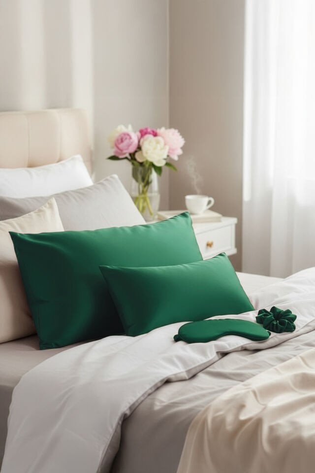 LİVA SİLK %100 Dut İpeği Saç Tokası -  ZÜMRÜT YEŞİLİ