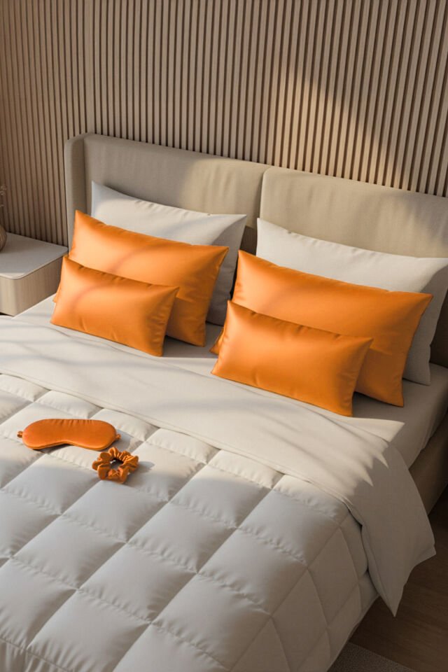 LİVA SİLK %100 Dut İpeği Saç Tokası -  ORANGE PORTAKAL