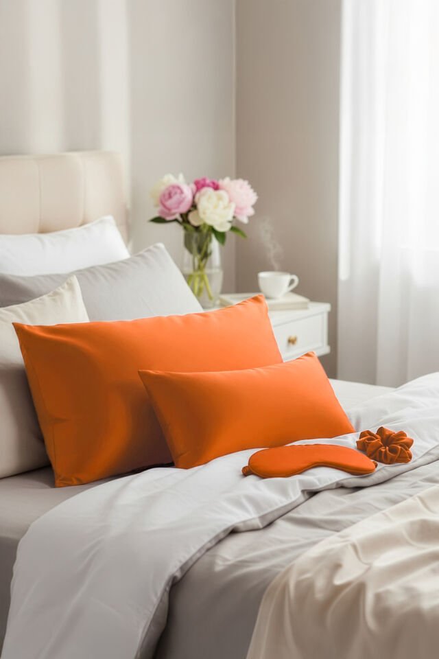 LİVA SİLK %100 Dut İpeği Saç Tokası -  ORANGE PORTAKAL