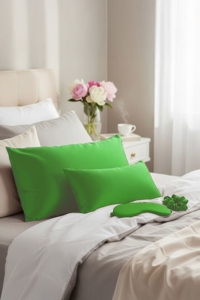 LİVA SİLK %100 Dut İpeği Saç Tokası -  BENETTON ÇİMEN YEŞİLİ