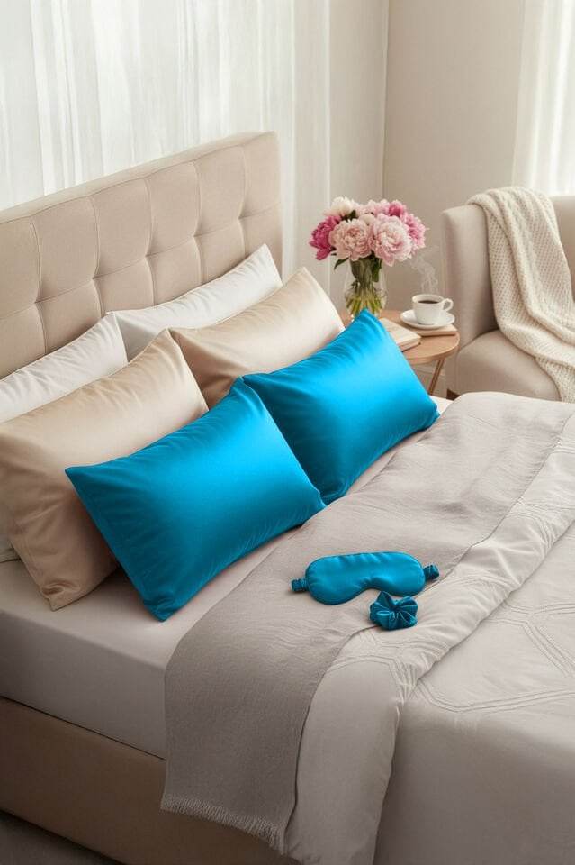 LİVA SİLK %100 Dut İpeği Saç Tokası -  TURKUAZ