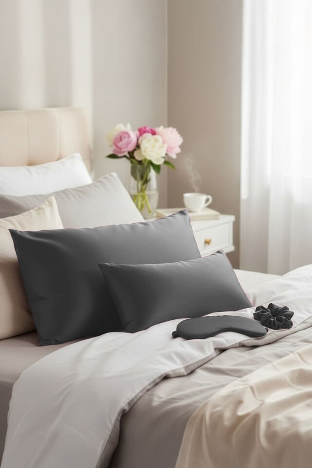 LİVA SİLK %100 Dut İpeği Saç Tokası -  ANTRASİT